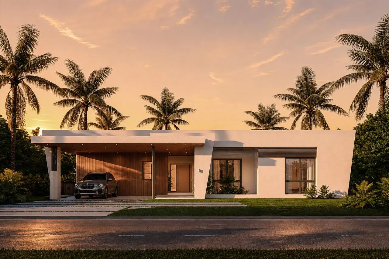 Palm Court Residence — single-family new construction in Miami